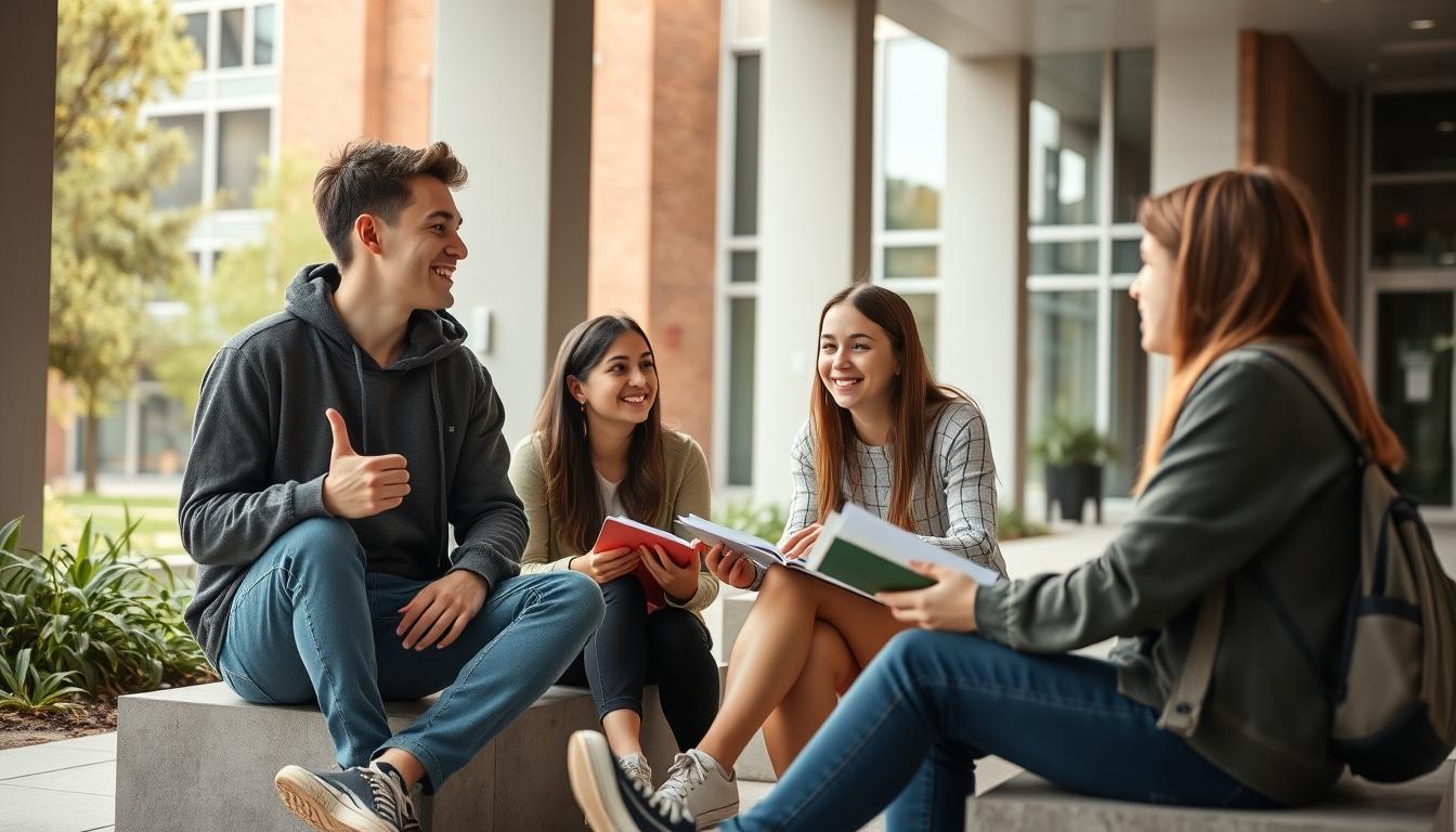 Student using a study guide to organize academic notes